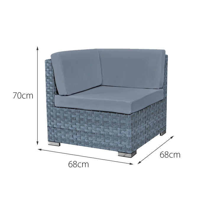 Oseasons® Trinidad Deluxe Rattan 8 Seat Modular Sofa Set in Ocean Grey