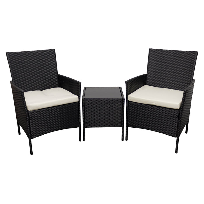 Oseasons® Hawaii KD Rattan 2 Seat Tea for Two Set in Black