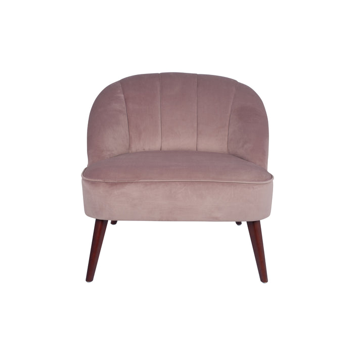 Pacific Lifestyle Velvet Cocktail Chair with Walnut Effect Legs