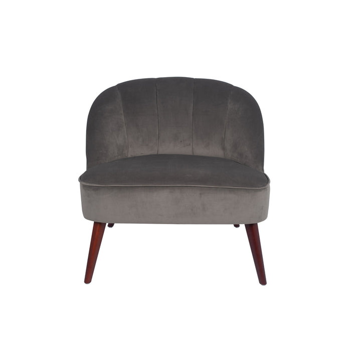 Pacific Lifestyle Velvet Cocktail Chair with Walnut Effect Legs