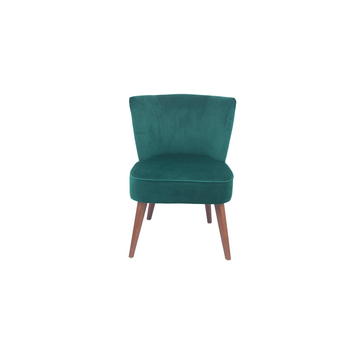 Pacific Lifestyle Velvet Retro Cocktail Chair with Walnut Effect Legs