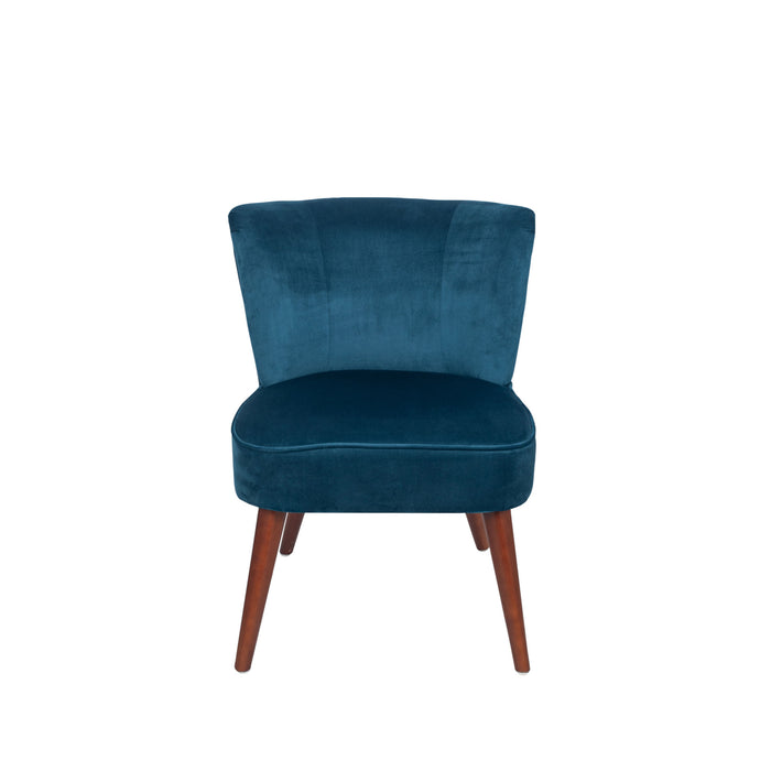 Pacific Lifestyle Velvet Retro Cocktail Chair with Walnut Effect Legs