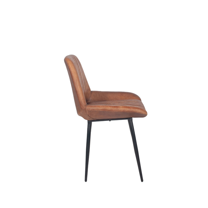 Pacific Lifestyle Angelo Leather & Iron Retro Dining Chair