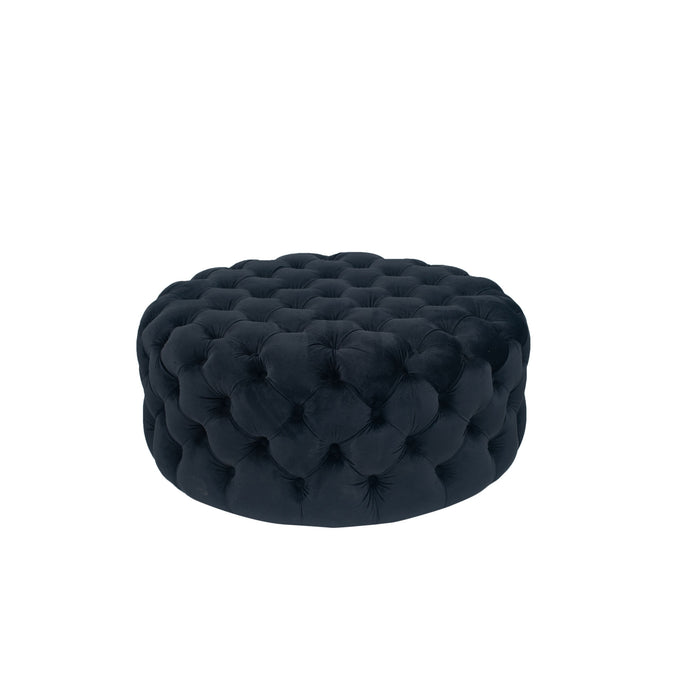 Pacific Lifestyle Velvet Round Buttoned Pouffe