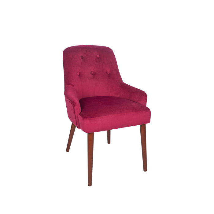 Pacific Lifestyle Velvet Armed Dining Chair Walnut Effect Legs