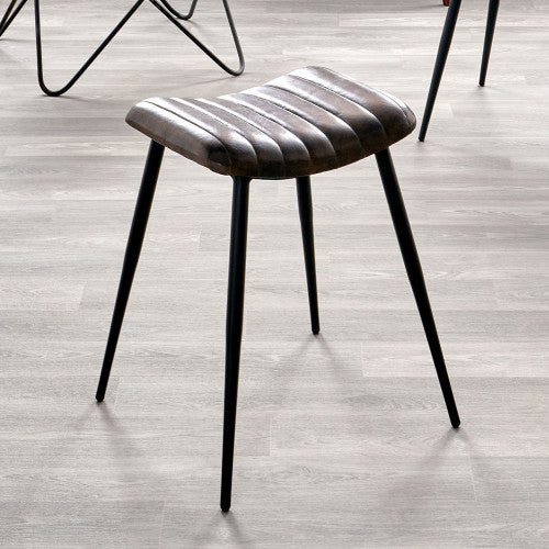 Pacific Lifestyle Giovanni Leather and Iron Curved Stool