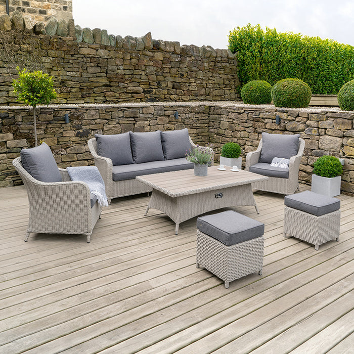 Pacific Lifestyle Stone Grey Antigua Relaxed Dining Set with Polywood Top