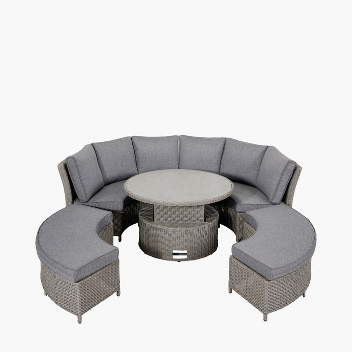 Pacific Lifestyle Slate Grey Bermuda Daybed Dining Set with Ceramic Top