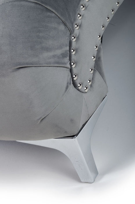 Shankar Dorchester Brushed Velvet Grey Chaise