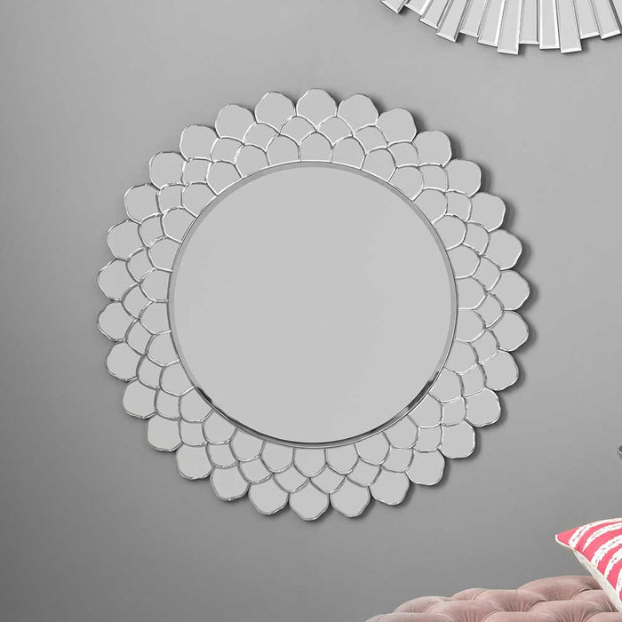 Pacific Lifestyle Clear Layered Glass Round Wall Mirror