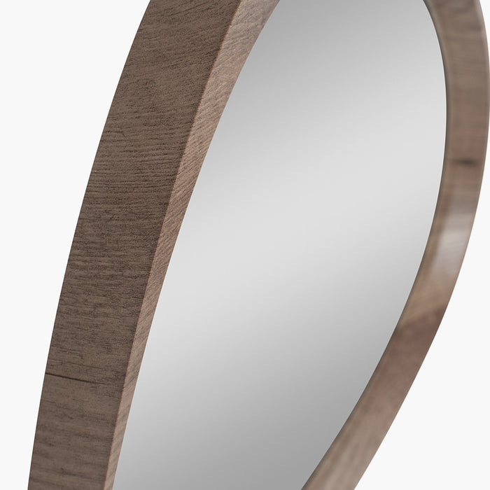 Pacific Lifestyle Dark Wood Veneer Curved Wall Mirror