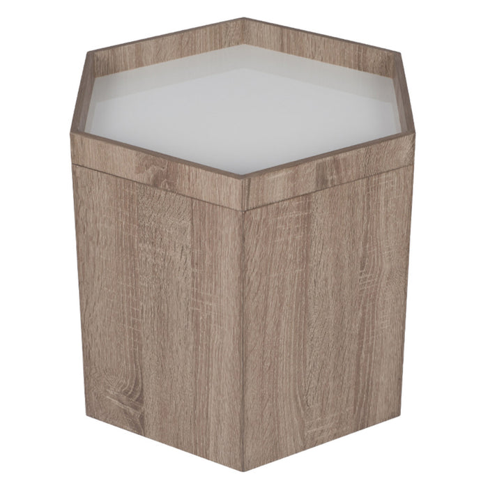 Pacific Lifestyle Natural & White Wood Hexagonal Storage Box