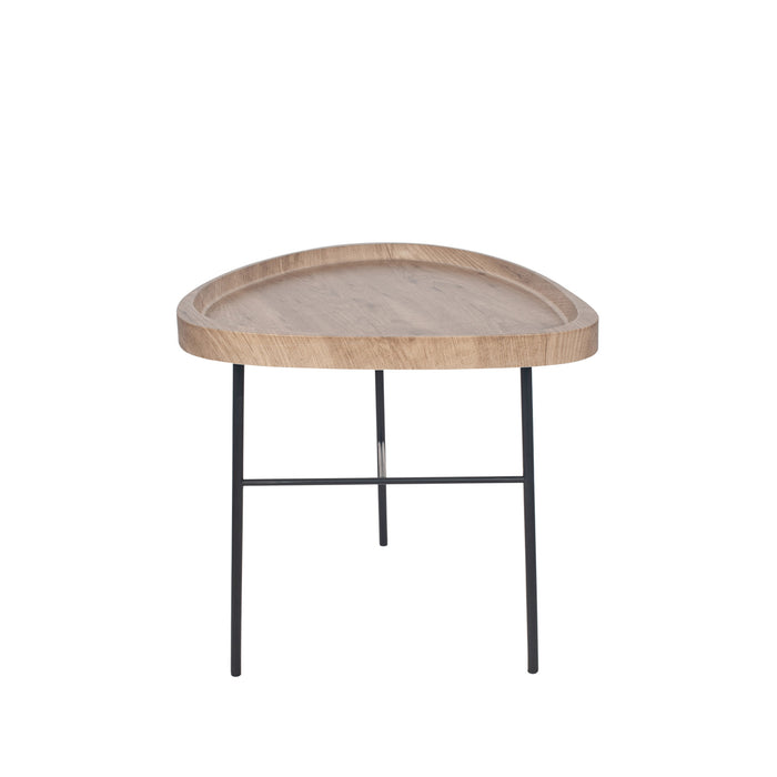 Pacific Lifestyle Dark Wood Effect and Black Metal Tear Side Table