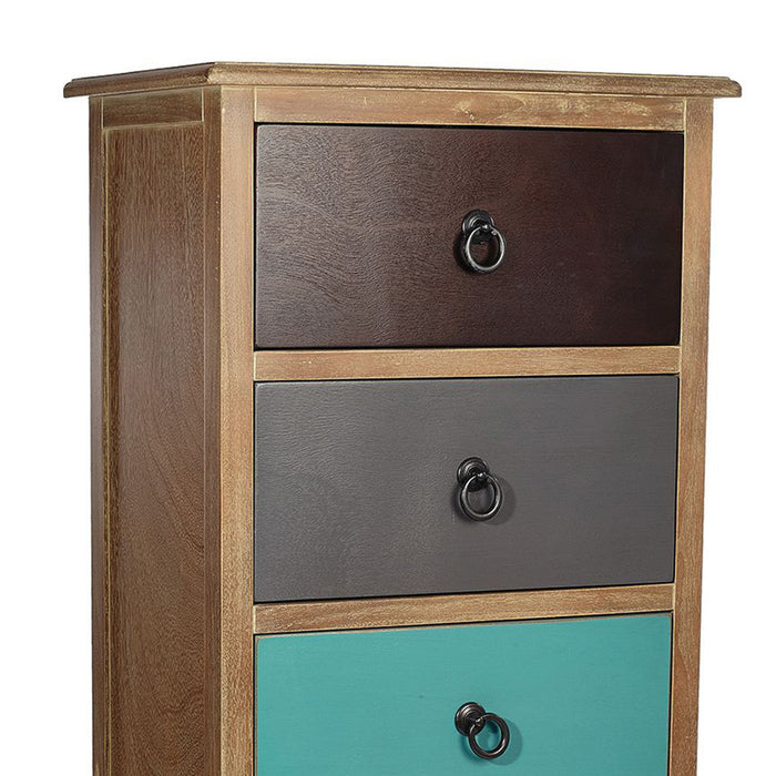 Pacific Lifestyle Pine Wood Multicoloured 5 Drawer Unit