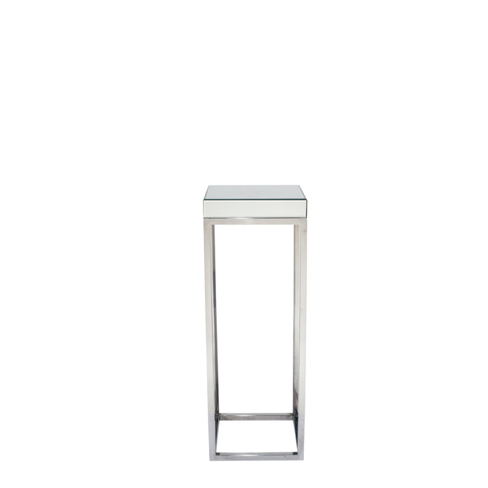 Pacific Lifestyle Silver Mirrored Glass & Metal Square Table