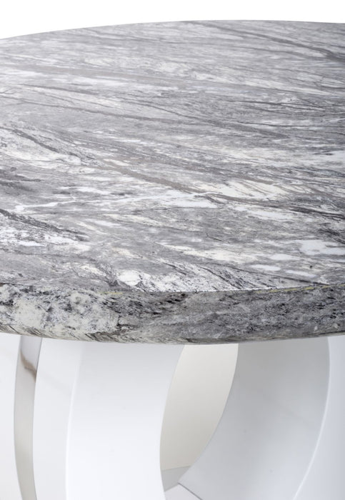 Shankar Neptune Round Marble Effect Top Dining Table