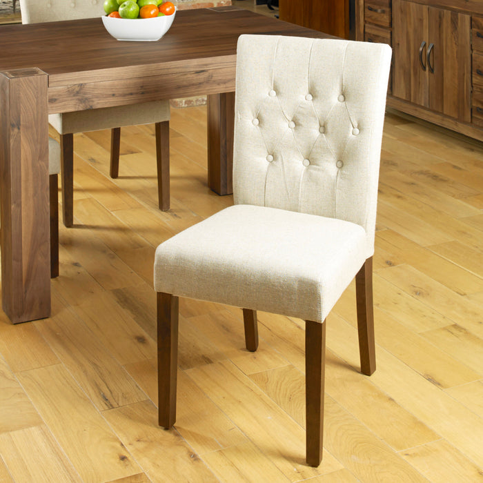 Mayan Flare Back Upholstered Dining Chair - Biscuit - - Living Room by Baumhaus available from Harley & Lola - 1