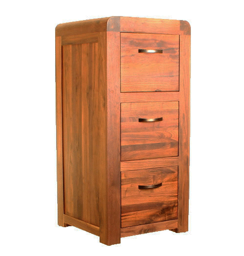 Baumhaus Shiro Walnut 3 Drawer Filing Cabinet