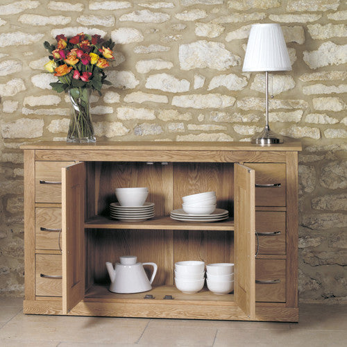 Mobel Oak Six Drawer Sideboard - - Living Room by Baumhaus available from Harley & Lola - 3