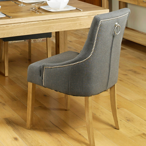 Mobel Oak Accent Upholstered Dining Chair - Stone - - Living Room by Baumhaus available from Harley & Lola - 5