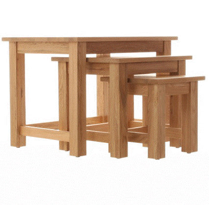 Mobel Oak Nest of 3 Coffee Tables - - Living Room by Baumhaus available from Harley & Lola - 4