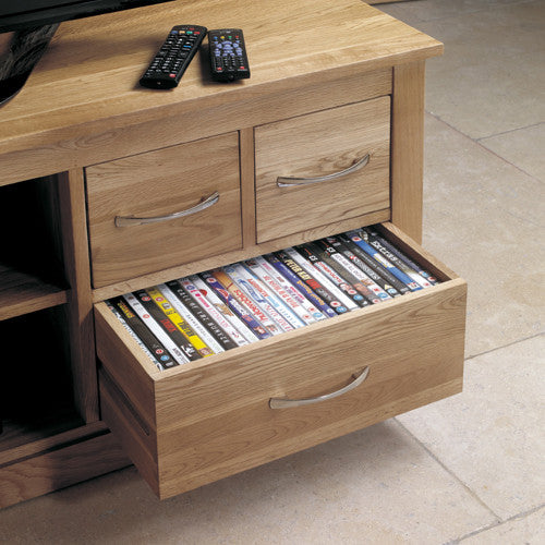 Mobel Oak Widescreen Television Cabinet - - Living Room by Baumhaus available from Harley & Lola - 2