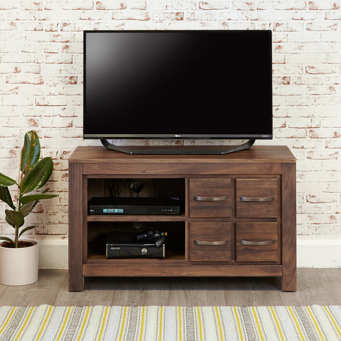 Mayan Walnut Four Drawer Television Cabinet - - Living Room by Baumhaus available from Harley & Lola - 2