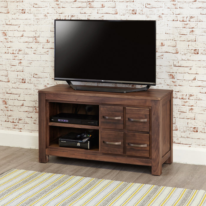 Mayan Walnut Four Drawer Television Cabinet - - Living Room by Baumhaus available from Harley & Lola - 3