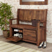 Mayan Walnut Monks Bench with Shoe Storage - - Living Room by Baumhaus available from Harley & Lola - 2