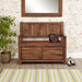 Mayan Walnut Monks Bench with Shoe Storage - - Living Room by Baumhaus available from Harley & Lola - 5