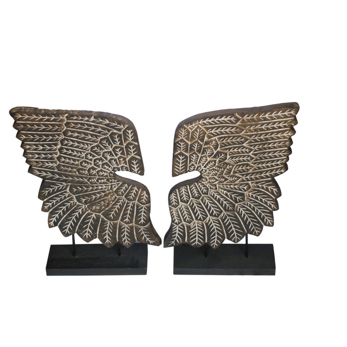 ManTeak Empire Carved Angel Wings - Set of 2