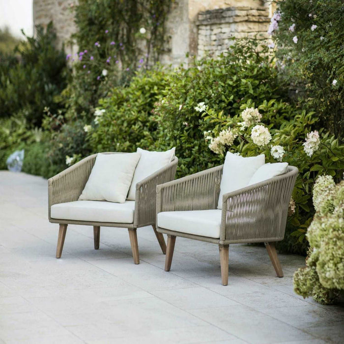 Garden Trading Colwell Armchairs - Polyrope & Acacia (Pair)