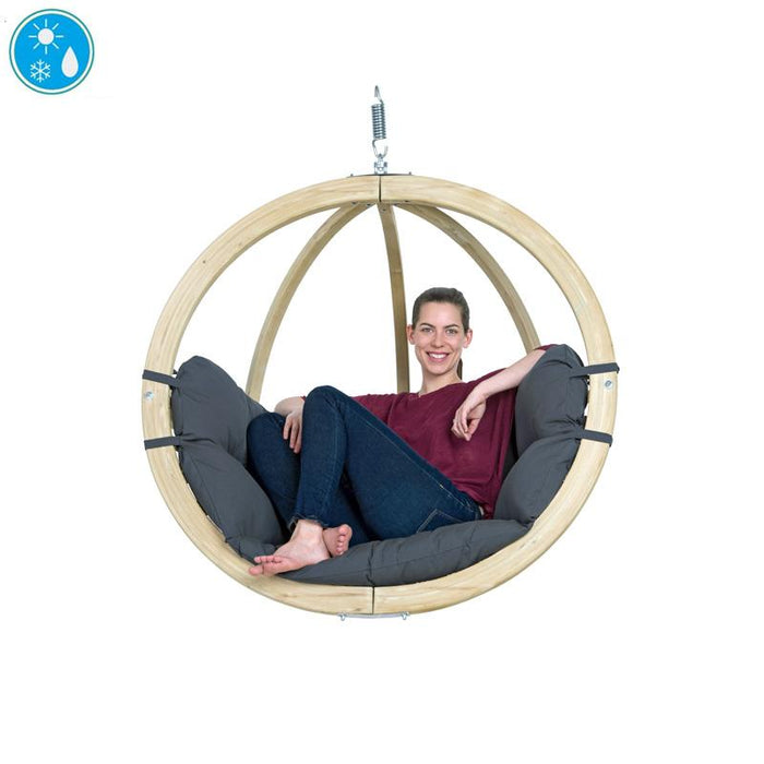 Globo Single Anthracite Hanging Chair - (Weatherproof) - Amazonas Online UK