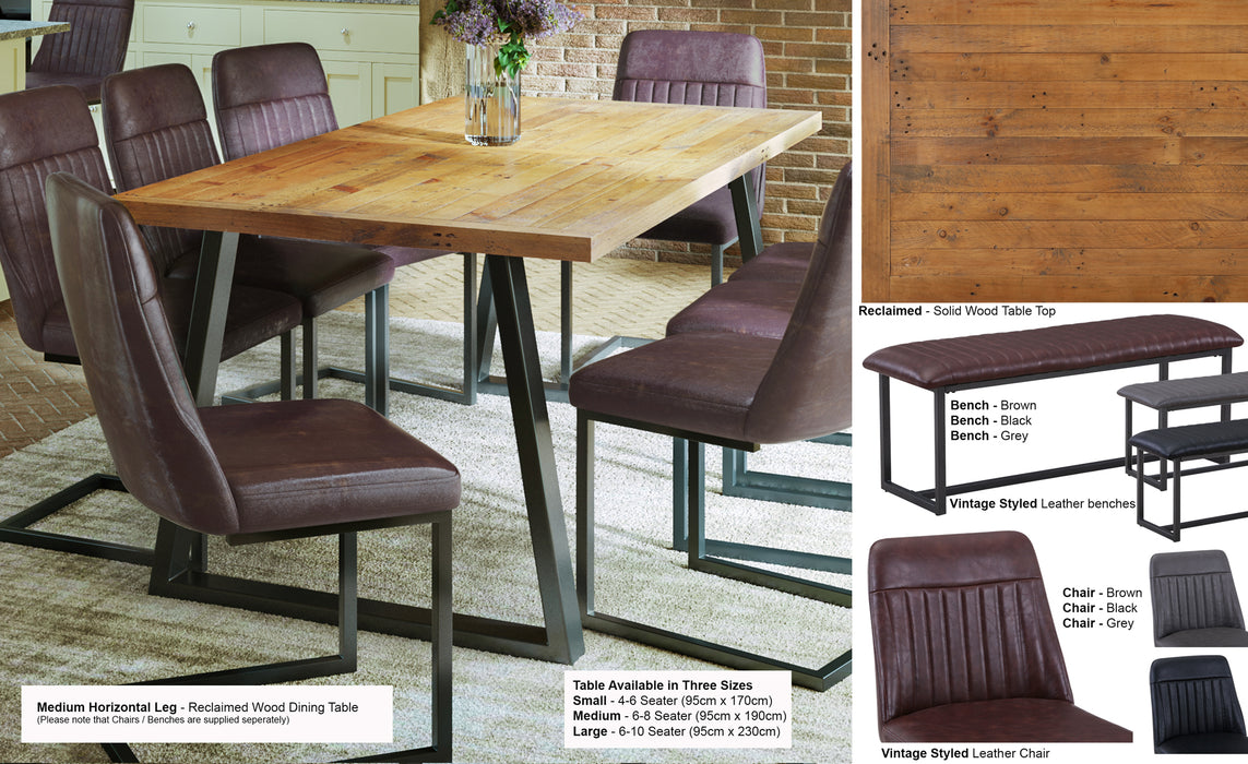 Baumhaus Urban Elegance Reclaimed Medium Horizontal Leg Dining Table